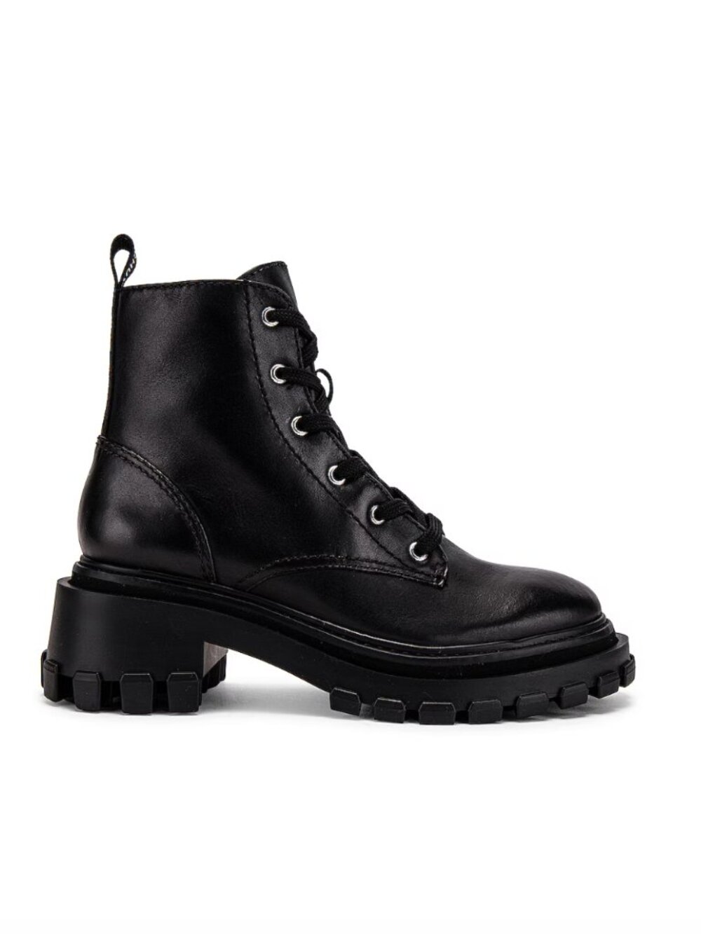 Schutz Orly Black Lace Up Platform Combat Boot Lug Sole Size 8.5 Alt Grunge Moto